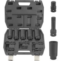TECPO Radlager Werkzeugsatz, 34-teilig + Vielzahn Nüsse für Antriebswellen 1/2", 11-tlg