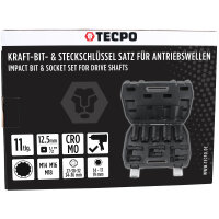 TECPO Radlager Werkzeugsatz, 34-teilig + Vielzahn Nüsse für Antriebswellen 1/2", 11-tlg