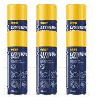 6x400ml MANNOL Lithium Spray + Sprühpistole