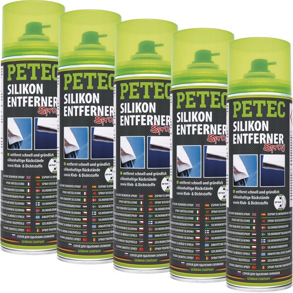 5x PETEC Silikonentferner Spray, 500 ml