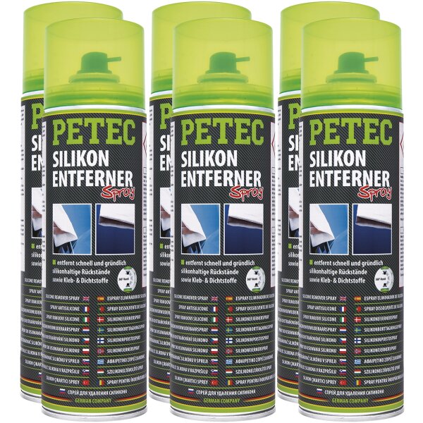 6x PETEC Silikonentferner Spray, 500 ml
