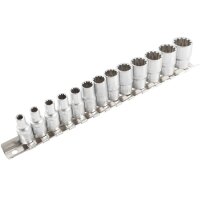 TECPO Vielzahn Steckschlüssel Satz 1/4 Zoll + BGS Ratsche, 13-teilig