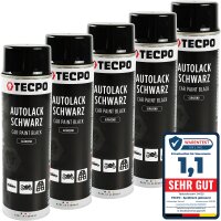 5x 500 ml TECPO Autolack schwarz glänzend