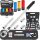 TECPO Drehmomentschlüssel 1/2 Zoll, 40-210 Nm + Bremskolben-Rücksteller + Kraft-Schoneinsatz-Satz SW 17 mm 19 mm 21 mm