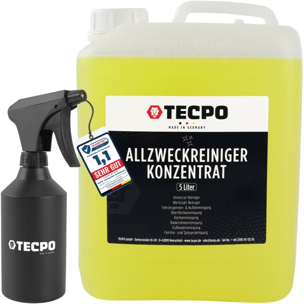 TECPO Universal Allzweckreiniger 5l Konzentrat Multi Clean + HDPE Sprühflasche 500 ml