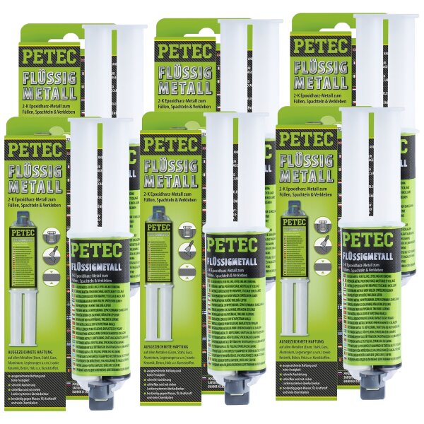 6x PETEC Flüssigmetall, 25 ml