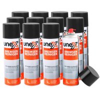 12x UNEX Bremsenreiniger 500 mL mit Power-Strahltechnik