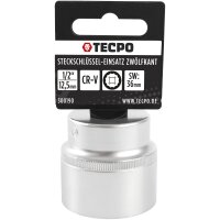 1x TECPO Steckschlüssel-Einsatz SW 36 mm, 12,5 mm (1/2") Zwälfkant + 1x Sechskant