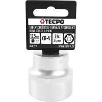 1x TECPO Steckschlüssel-Einsatz SW 36 mm, 12,5 mm (1/2") Zwälfkant + 1x Sechskant