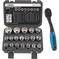 TECPO Universal Steckschlüssel-Satz, SW 8-32 mm,...