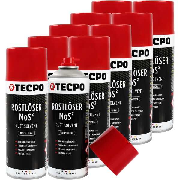 10x TECPO Rostlöser MoS² Rostschutz Kriechöl Korrosionsschutz Multifunktionsöl 400ml