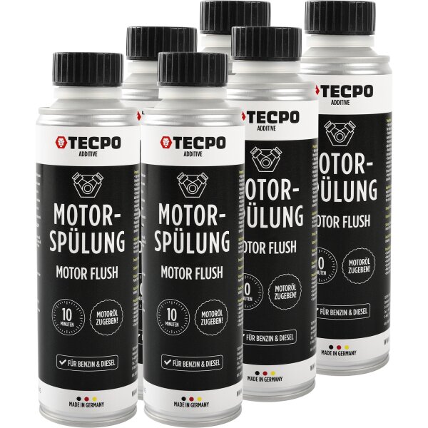 6x TECPO Motorspülung Motor Flush Motorreiniger, 300 ml