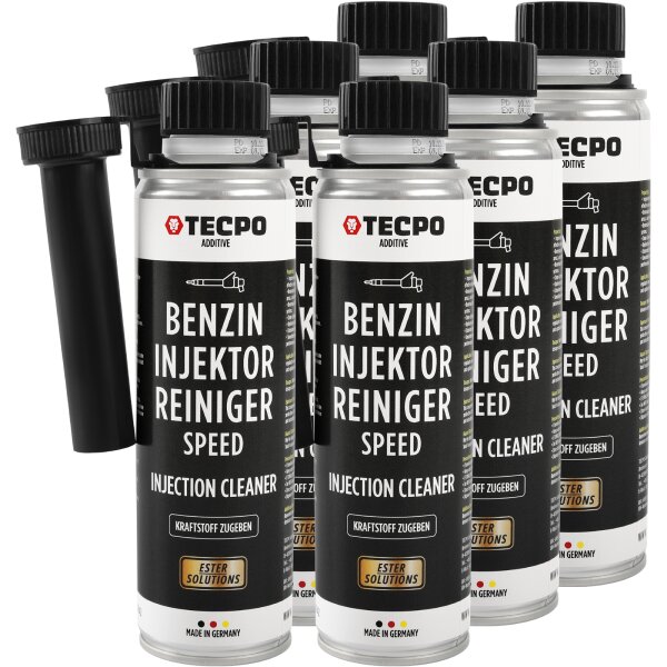 6x TECPO Injektor Reiniger ESTER Benzin Einsprizdüsen Additiv, 300 ml