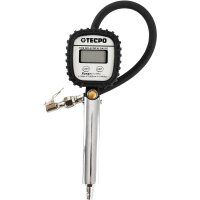 TECPO Digitaler Reifenfüller 0-10 Bar + Drukluft Spiralschlauch 6 m