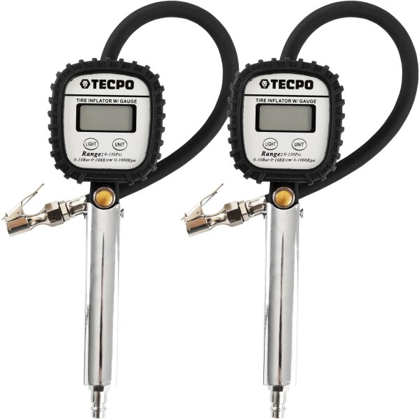 2x TECPO Digitale Reifenfüllpistole, 0-10 Bar