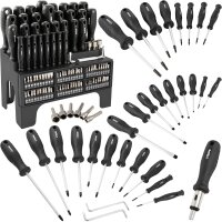 TECPO Schraubendreher- und Bit Set 100-tlg. + Maul-Ringschlüssel-Satz, Zollgrößen, SW 1/4" - 15/16", 12-tlg.