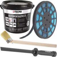 TECPO Reifenmontagepaste schwarz 5 kg + Pinsel + 1200x Klebegewichte + Kunststoffschaber