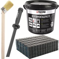 TECPO Reifenmontagepaste schwarz 5 kg + Pinsel + 600x...
