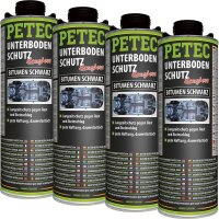 4x PETEC Unterbodenschutz Bitumen schwarz, 1 Liter