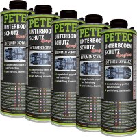5x PETEC Unterbodenschutz Bitumen schwarz, 1 Liter