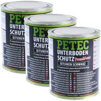3x PETEC Unterbodenschutz Bitumen schwarz, 1 L
