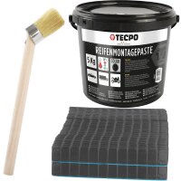 TECPO Reifenmontagepaste schwarz 5 kg + Pinsel + 600x...
