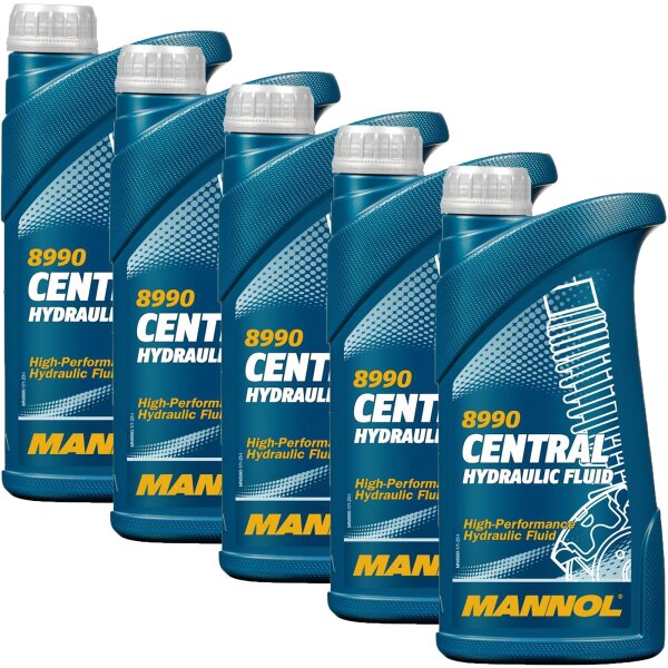 5x MANNOL Zentral Hydrauliköl Servoöl, 1L