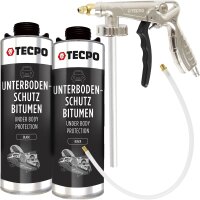 TECPO Unterbodenschutz Bitumen schwarz, 2L + Druckluft...