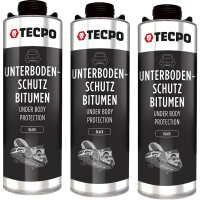 TECPO Unterbodenschutz Bitumen schwarz, 3L + Druckluft Unterbodenschutz Pistole