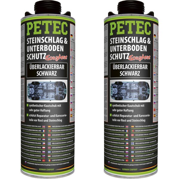 2x PETEC Steinschlag- & Unterbodenschutz schwarz, 1L