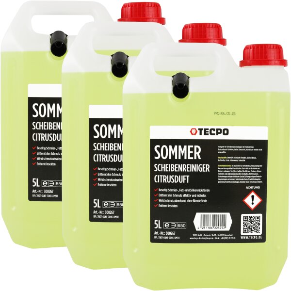 3x TECPO Sommer Scheibenreiniger, 5L
