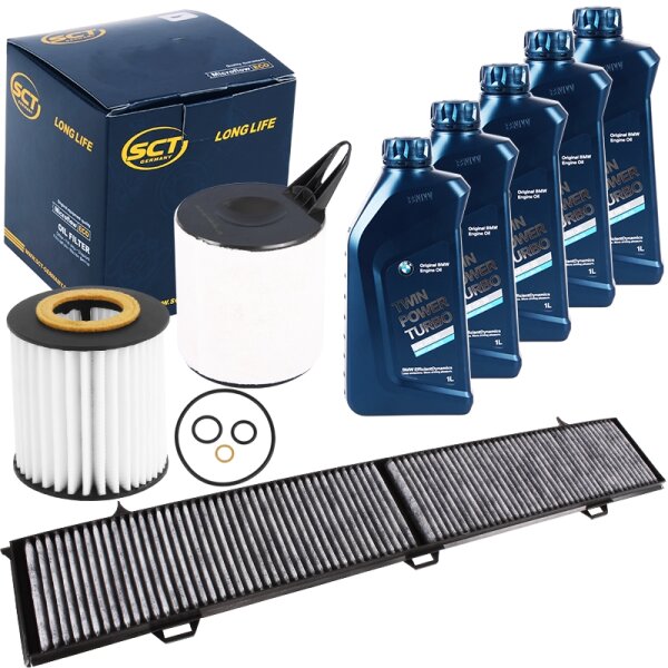 SCT Inspektionspaket + OE BMW 5w30 Öl, 5L