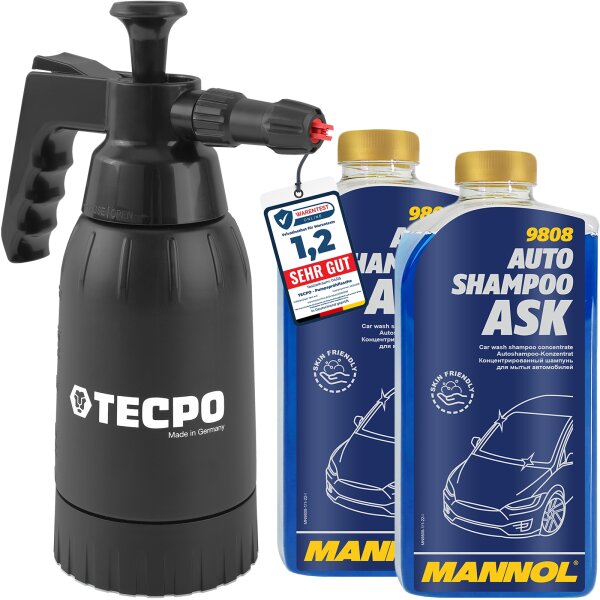TECPO Schaumsprüher 1.0L + MANNOL ASK Autoshampoo, 2L