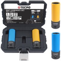 Digitaler Drehmomentschlüssel 1/2" 17-340 Nm + Kraft-Schoneinsatz-Satz SW 17mm 19mm