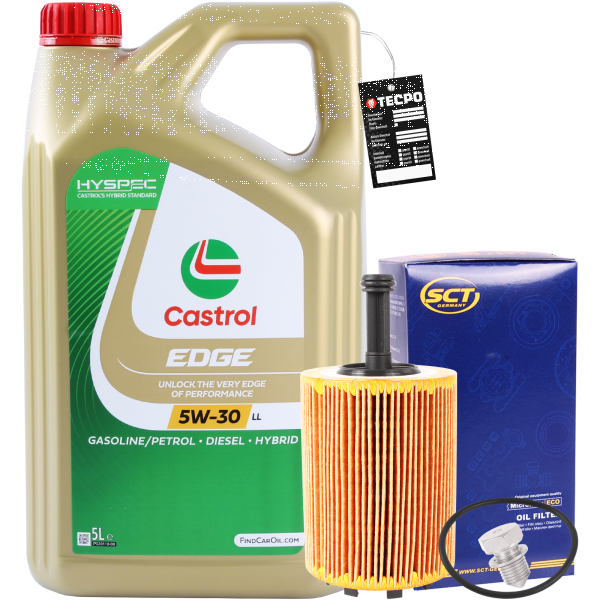 SCT Ölfilter + CASTROL 5W-30 EDGE TITANIUM 5 Liter