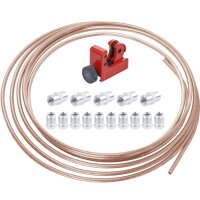 Kupfer-Nickel Bremsleitung5m, 6mm, 10x Schrauben, 5x...