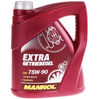 MANNOL Extra Getriebeöl 75W-90 API GL 4/GL 5 LS, 5x4 Liter + Öltrichter 4-teilig