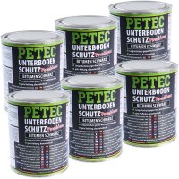 6x PETEC Unterbodenschutz Bitumen schwarz, 1 L