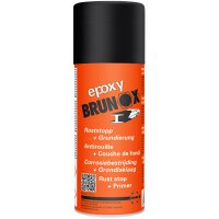 BRUNOX Roststopp + Grundierung, 2in1, 1 Liter + Rostumwandler & Grundierer-Spray, 2in1, 400 ml