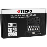 TECPO Steckschlüsselsatz, Innenvielzahn Nüsse, 1/2 Zoll, 10-teilig