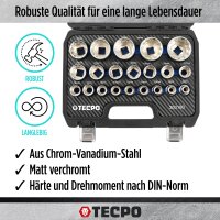 TECPO Vielzahn Steckschlüssel Satz SW 8-36 mm, 1/2...