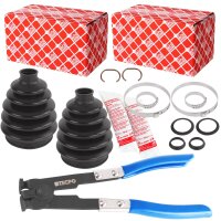2x FEBI BILSTEIN 29609 Faltenbalgsatz, Antriebswelle + Zange
