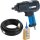 BGS Druckluft-Schlagschrauber 12,5 mm (1/2")  1200 Nm +  Pneumatik-Spezial-Öl | 100 ml + TECPO Druckluftschlauch 10 Meter