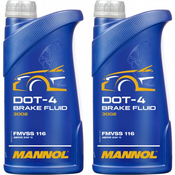 2x MANNOL Bremsflüssigkeit DOT-4, 1L