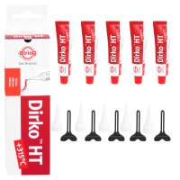 5x ELRING Dichtmasse Dichtstoff Dirko HT, rot, 70 ml
