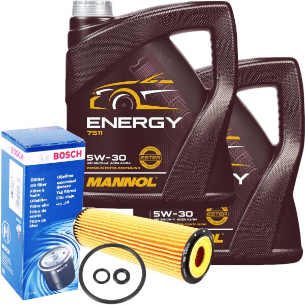 BOSCH Ölfilter 1457429261 + Mannol 5W-30 ENERGY 8 Liter