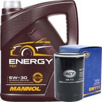 SCT Germany Ölfilter + Mannol 5W-30 ENERGY 5 Liter