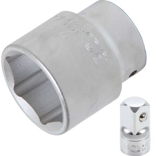 BGS Steckschlüssel Nuss 3/4 Zoll SW 44 mm + Adapter 1/2 Zoll