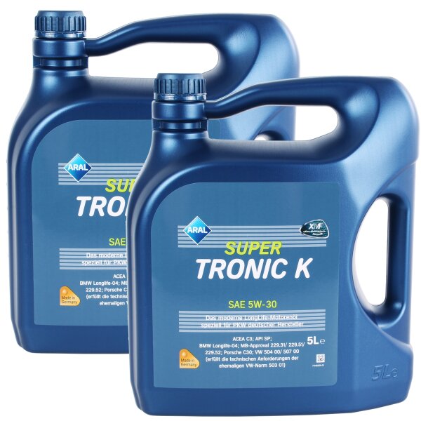 2x ARAL Super Tronic K Motoröl 5W-30, VW 504.00 507.00, 5L