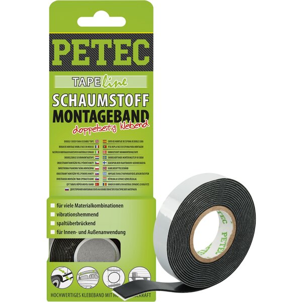 PETEC Schaumstoff-Montageband 2x12x1